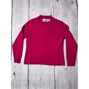 Pursuits Ltd 100 Percent Cashmere V Neck Sweater Women's Medium‎ Flaw